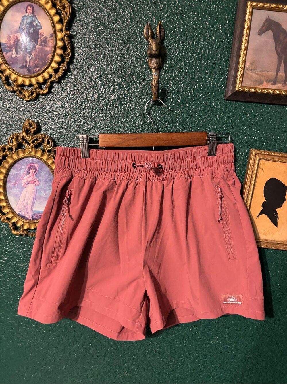 Bearded Goat Women’s Pink High Rise Shorts Size Large  Casual Lounge Athletic